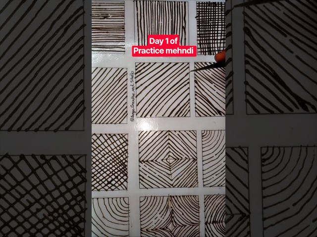 Day 1 Mehndi Practice 🌿 | Learning Mehndi From Basic Lines& Curves | Mehndi Challenge#mehndi #henna