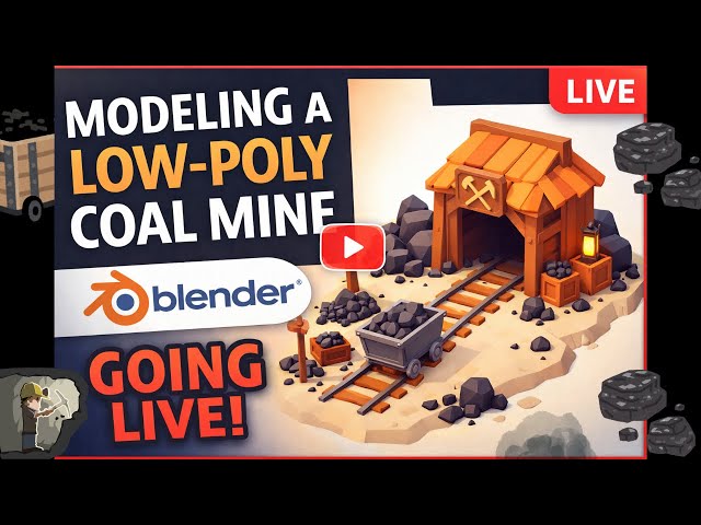( Part - 2 ) Modeling a Low-Poly COAL MINE in Blender (LIVE)