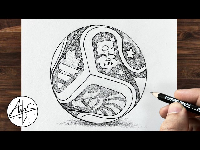 Easy FIFA World Cup Ball Drawing | Realistic Football Pencil Sketch Tutorial for Beginners