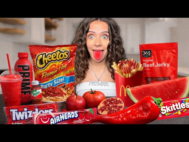 PRYMRR ONLY EATING RED FOODS FOR 24 HOURS!