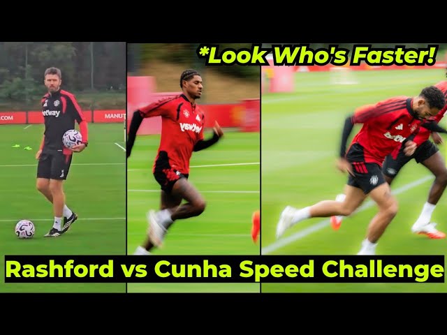 Rashford vs Cunha Crazy SPEED Challenge SHOCKS Carrick in Final Training ahead of Ipswich