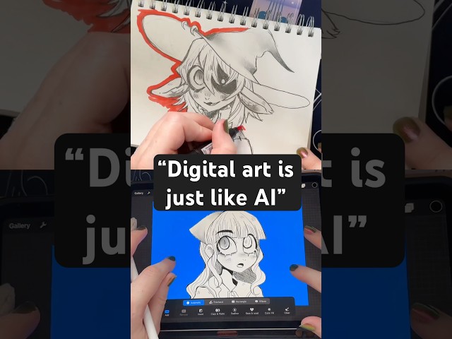 AI “Artists” Favorite Argument… #shorts #drawing #digitalart