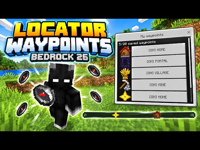 📍 Never Lose Your Base Again! Waypoints Add-On | Minecraft Bedrock 26