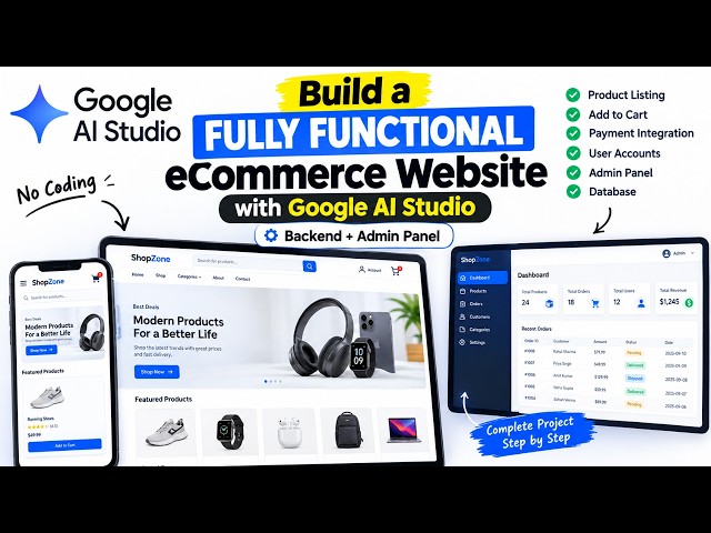 Build a FULLY FUNCTIONAL eCommerce Website with Google AI Studio | Backend + Admin Panel