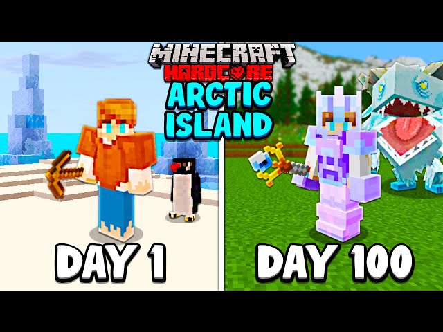 I Survived 100 Days on an ARCTIC ISLAND in Hardcore Minecraft...