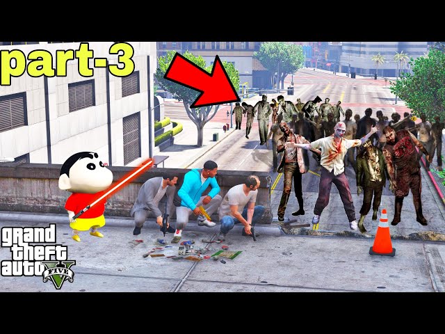 Franklin And Shinchan Saved Michael & Trevor From Zombies Virus In Los Santos IN GTA V ( PART-3 )