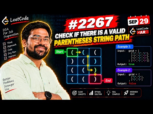 LeetCode 2267 🔥 Valid Parentheses String Path | Java | Hard DSA | Coding Interview