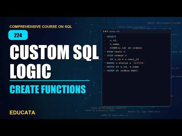 224. CREATE FUNCTION | Comprehensive Course on SQL