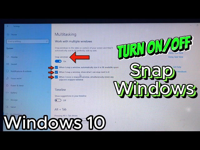 How to Turn ON or OFF Snap Windows in Windows 10 PC/Laptop