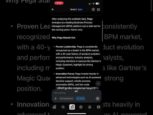Grok Confirms: Pega is the BPM Leader! 🚀
