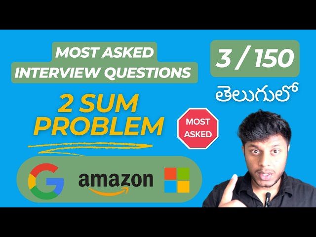 Two Sum (LeetCode 1) | Neetcode 3 / 150 | Bharath Chandra (Telugu)