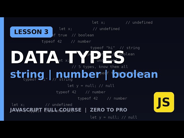 JavaScript LESSON 3: Learn javascript DATA TYPES