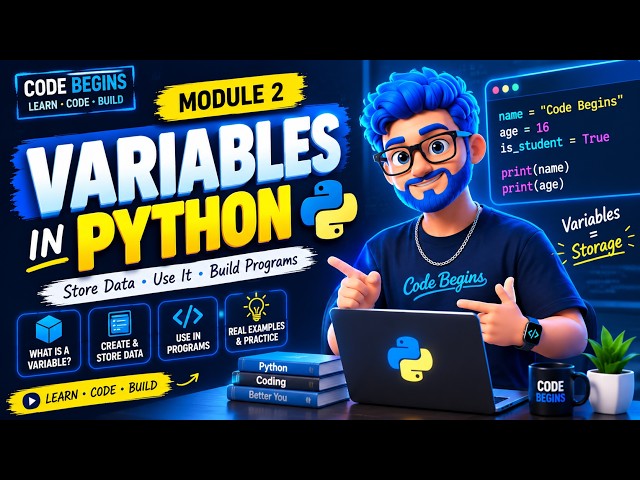 Python Variables for Beginners in English | Variables Explained with Examples | Module 2
