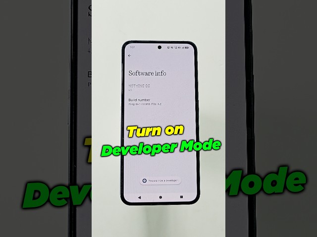 Turn on developer options in Nothing phone
