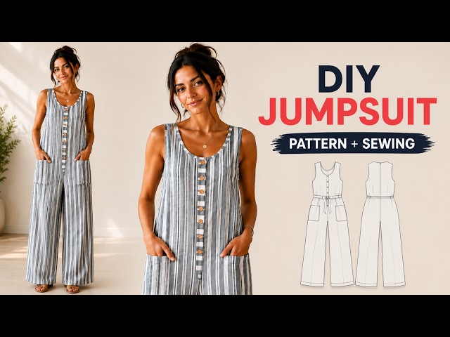 DIY Jumpsuit ✂️| Pattern Drafting & Sewing Tutorial for Beginners