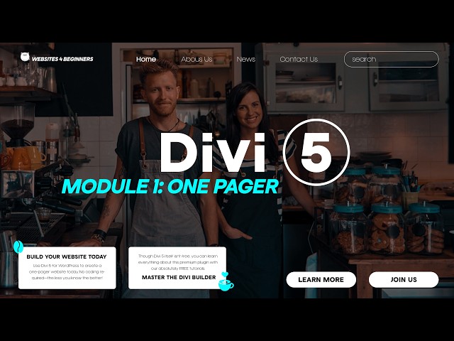 Divi 5 for Beginners: Module 1—Create a One-Pager Landing Page from scratch | WordPress 2026