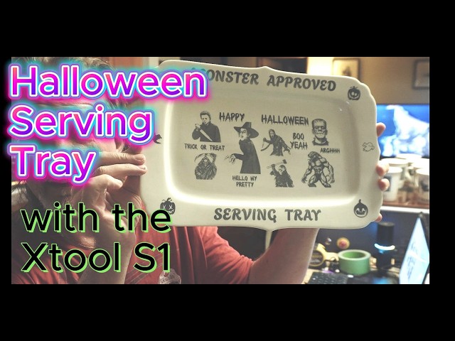 Halloween Serving Tray with the Xtool S1#education #business #money #fun #art #design #halloween