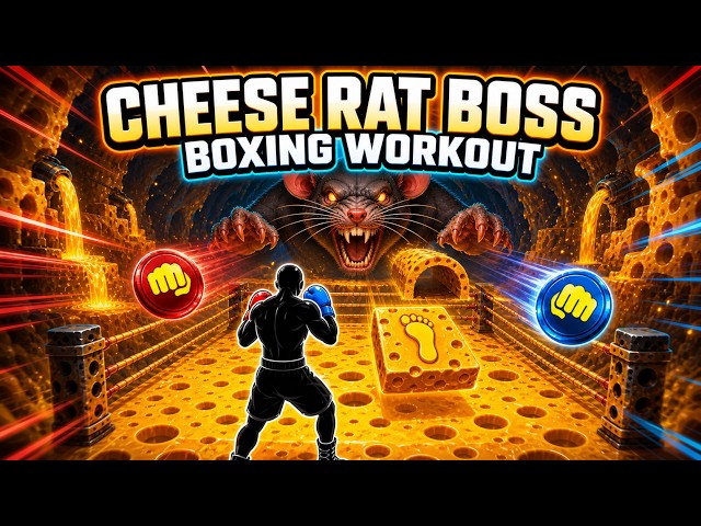 🧀🐀 CHEESE RAT BOSS BOXING 🥊 Interactive Rhythm Workout Game | PE Brain Break 🦶 Immersive Warm Up 💥