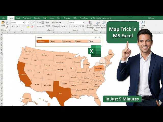 Excel Magic! Create a Dynamic Map Chart with Slicers in 5 Minutes 🔥