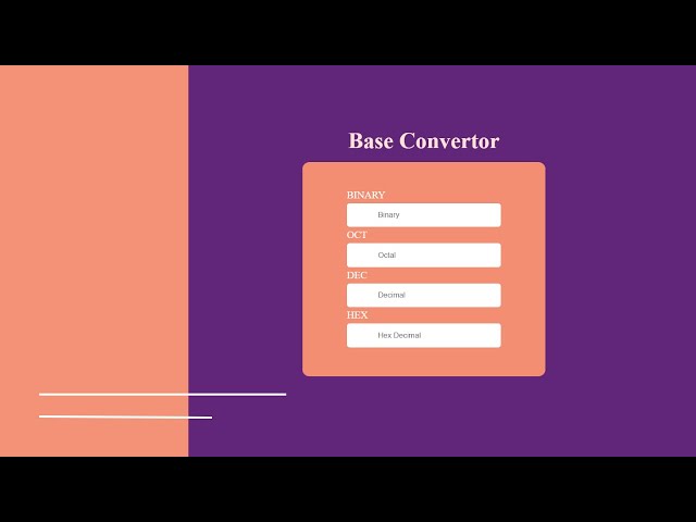 Build A Base Converter Using Html CSS and JavaScript