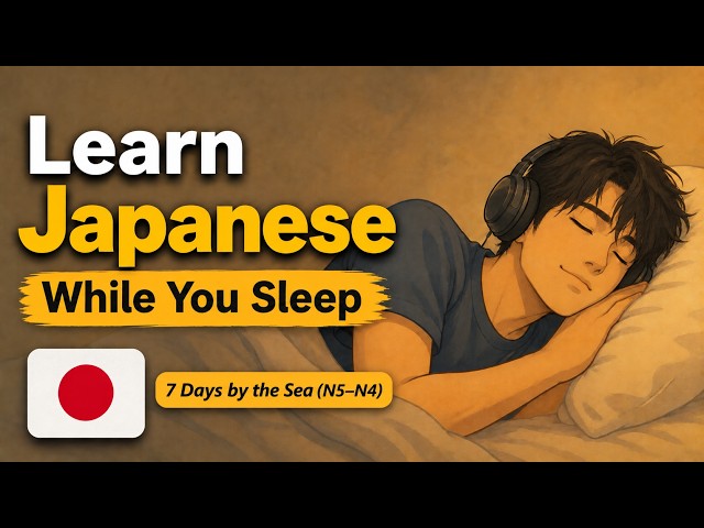 Learn Japanese While You Sleep | How to learn Japanese effectively: 7 Days by the Sea (N5–N4)