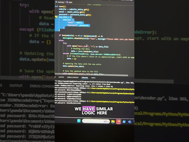 100 Days of Code Day30/100 Password Manager Demo