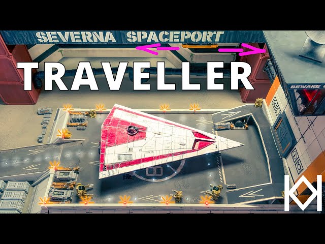 Animated Spaceport Diorama with Traveller RPG Spaceship
