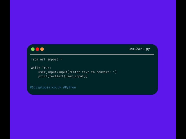 Python Art - Text to ASCII art