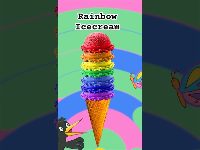 Rainbow Ice Cream 🍦🌈 Say the Colors with Me! (VIBGYOR Fun!)