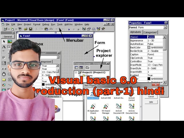 microsoft visual basic 6.0/IDE tools/ introduction  tutorial in hindi(PART-1)