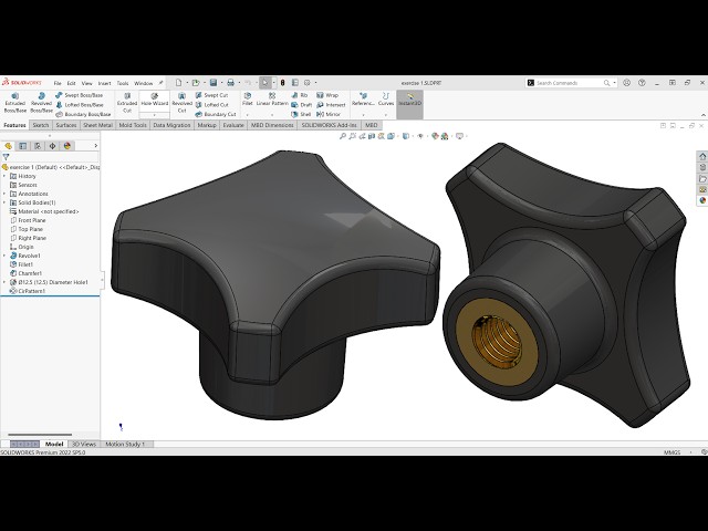 How to Design a Thumb Nut in SolidWorks | Step-by-Step Tutorial