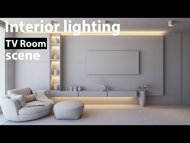 Interior lighting in Vray 3DS MAX | V-RAY6 3DSMAX 2023 | TV Room interior lighting
