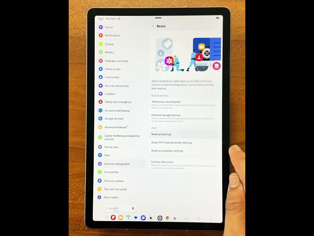 Reset All Settings on Galaxy Tab S10 Lite