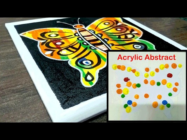 Abstract painting Butterfly Step by Step | Easy Acrylic abstract painting