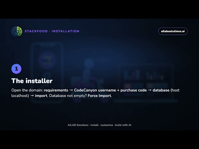 StackFood installation, start to finish — admin, restaurant panel, website and apps (v9.3)