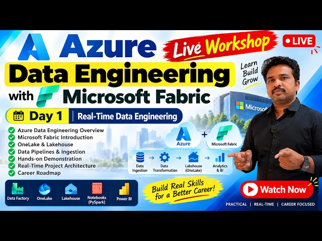 Azure Data Engineering with Microsoft Fabric | Live Workshop Day 1 | Real-Time Data Engineering