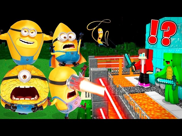 MINIONS vs Security House in Minecraft Challenge Maizen JJ and Mikey