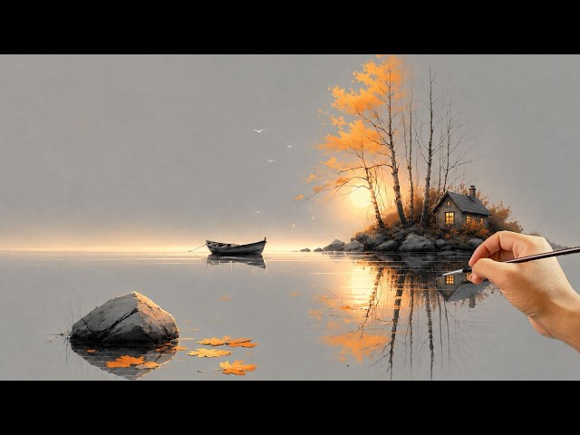 😱 Can Beginners Really Paint This Glowing Island? | Easy Acrylic Painting Tutorial | #0133