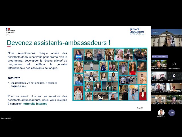 Visio d'informations - Devenir assistant de langue française à l'étranger (18 novembre 2025)