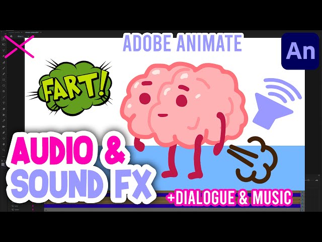 Working with AUDIO & SOUND FX in Adobe Animate CC + Dialogue & Music | Tutorial