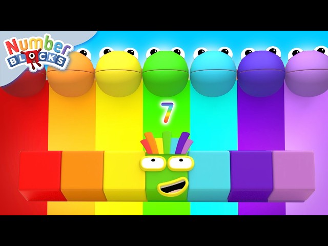 Let's Count with the Rainbow with Numberblock 7 | Learn to Count for Kids | Numberblocks English