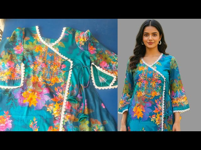 Angrakha cut dress cutting and sewing tips. sewing tutorial Bangla.