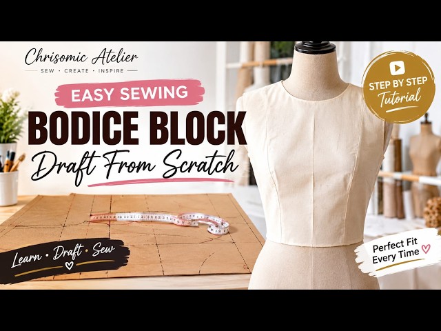 How to Draft a Basic Bodice Block | Step-by-Step Sewing Tutorial for Beginners