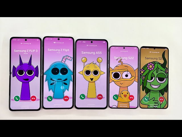 Incoming Call Animation Sprunki + Timer Samsung Z Flip 3, Z Flip 5, Galaxy A55, Galaxy S22, S23 