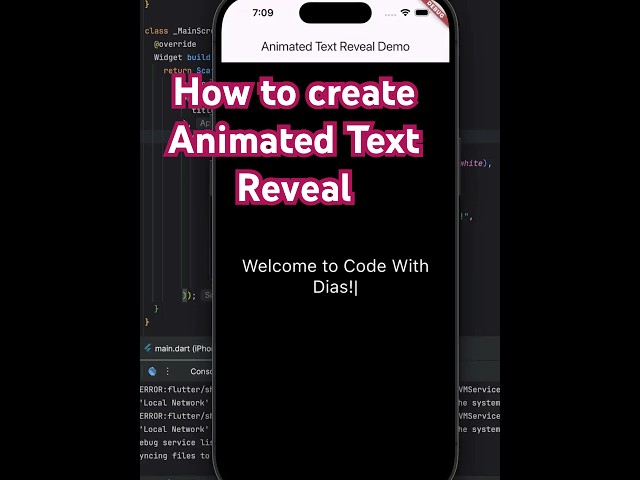 Flutter Typing Animation in 20 Seconds!  #coding #flutter #coding #tutorial  #shorts   #animation