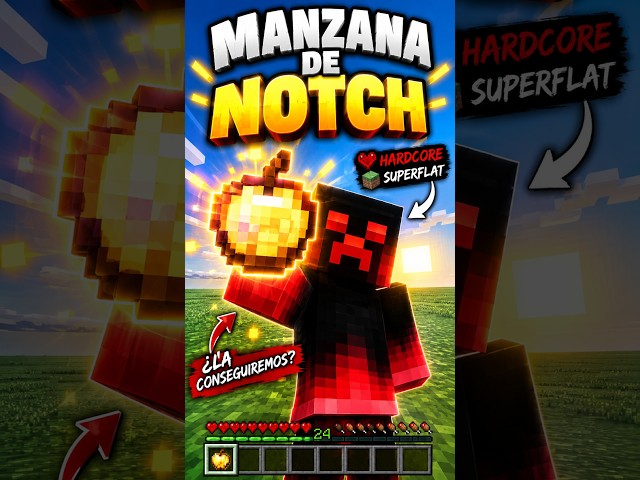 MANZANA DE NOTCH EN MINECRFAT HARDCORE SUPERFLAT #minecraft #minecraftsurvival #minecraftshorts
