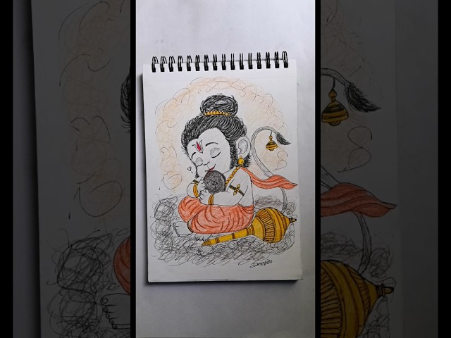 Hanumanji Drawing ✏️ 🥰|Baby Hanuman Ji colourful drawing#drawing #art#skatch #shorts#hanuman #ram
