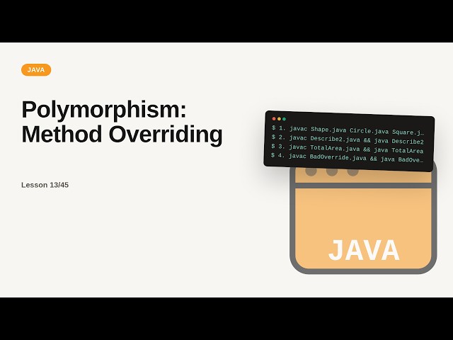 Polymorphism: Method Overriding | Java Tutorial