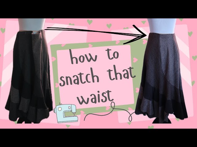 Easy Step-by-step Skirt Alteration Sewing Tutorial | How to tailor a skirt smaller at the waist