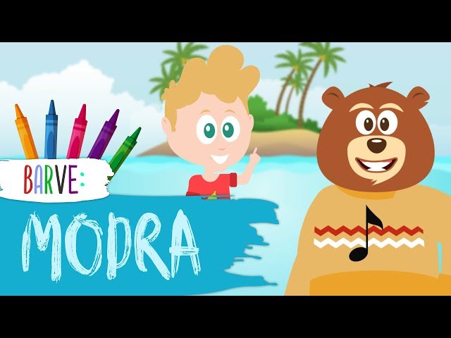 BARVE | Otroške risanke | Kaj je MODRE barve? | MODRA | Medvedek Bersi | Poučni video